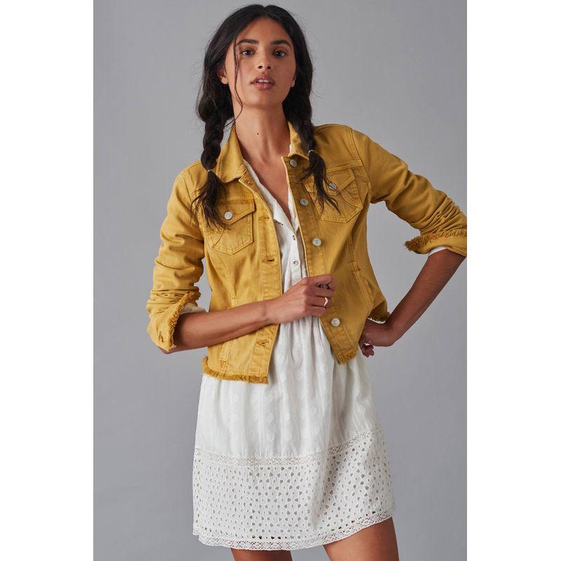 

Оригинальный D Export Ретро Дизайн Панк с Необработанным Краем Выстиранный Поношенный Короткое Пальто с Изогнутым Подолом USD 138 Khaki yellow XXSP