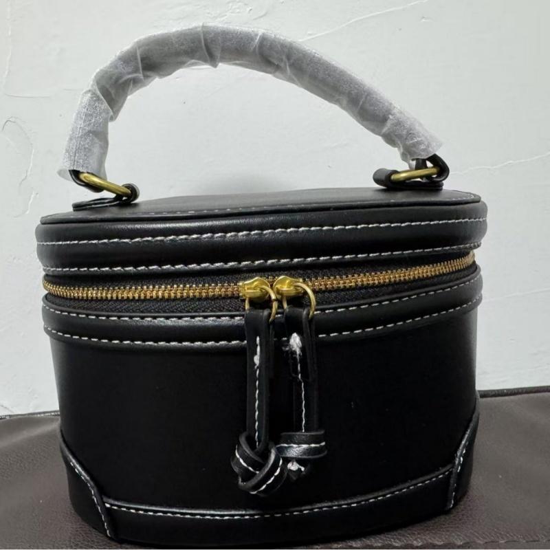 

Fashion Canvas Color Blocked Handbag for Women High End Exquisite Round Barrel Single Shoulder Crossbody Bag Handheld Makeup Bag