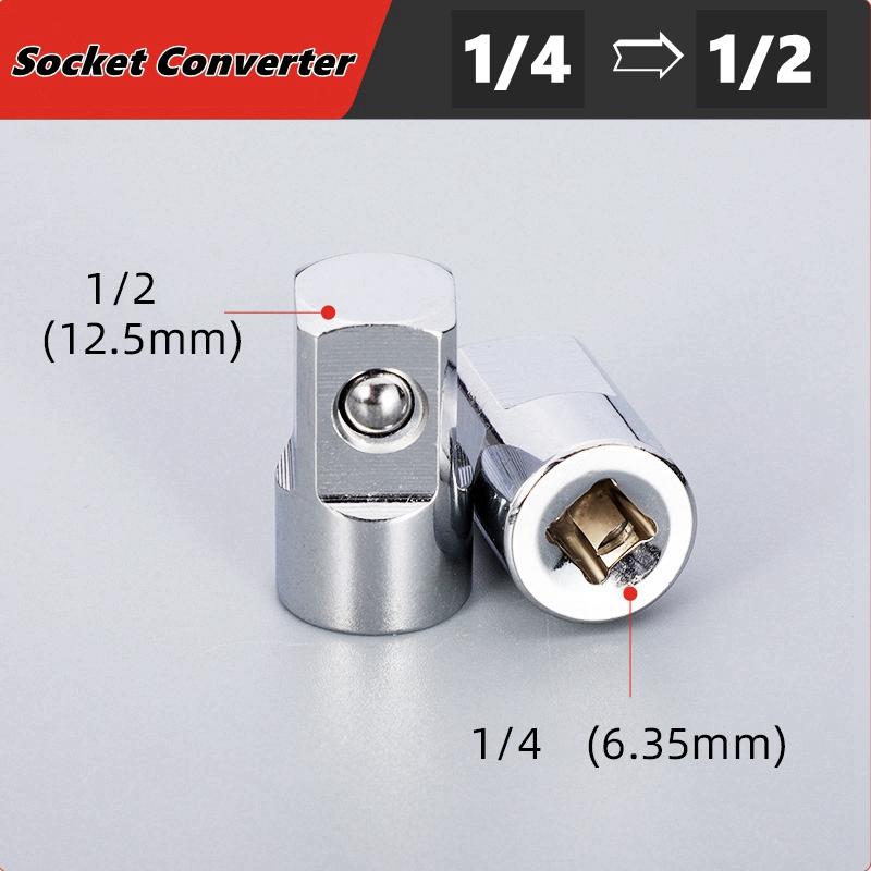 1/4" 3/8" 1/2" Ratchet Wrench Adapter Chrome Vanadium Steel Ratchet/Socket Extension/Conversion Kit for Automotive Maintenance