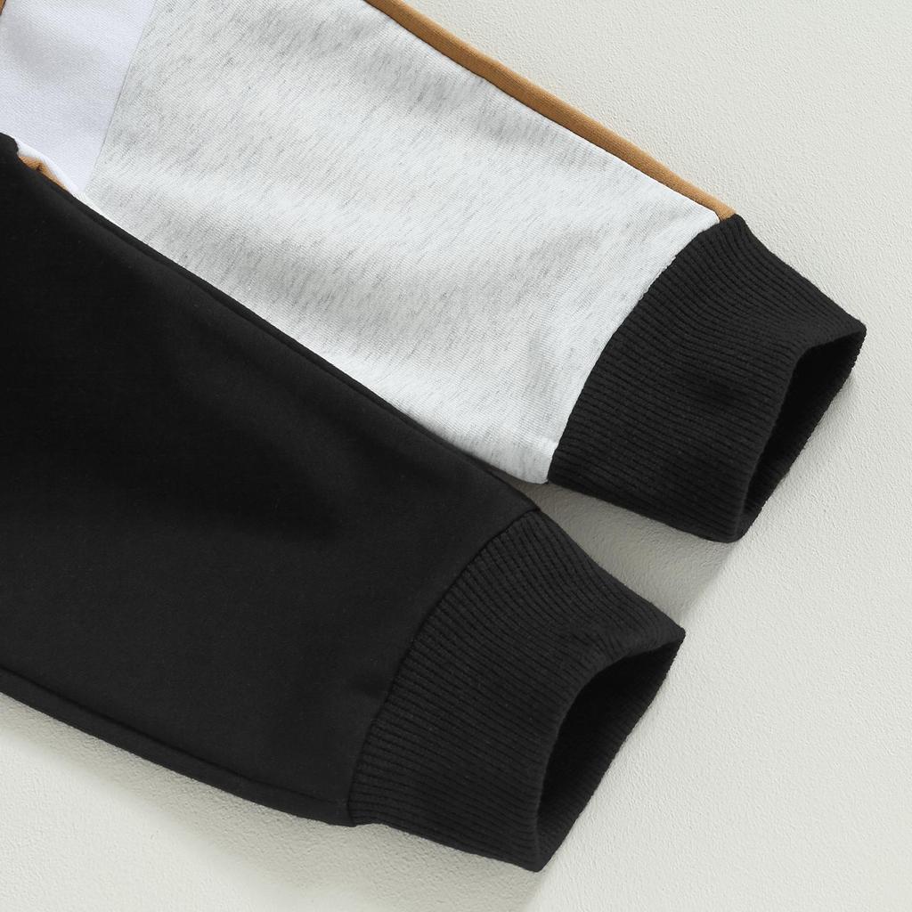 Baby Boys Track Suit 6M 12M 18M 24M 3Y Contrast Colors Long Sleeve Hoodie Sweatshirt and Elastic Pants for Toddler 2 Piece Outfits