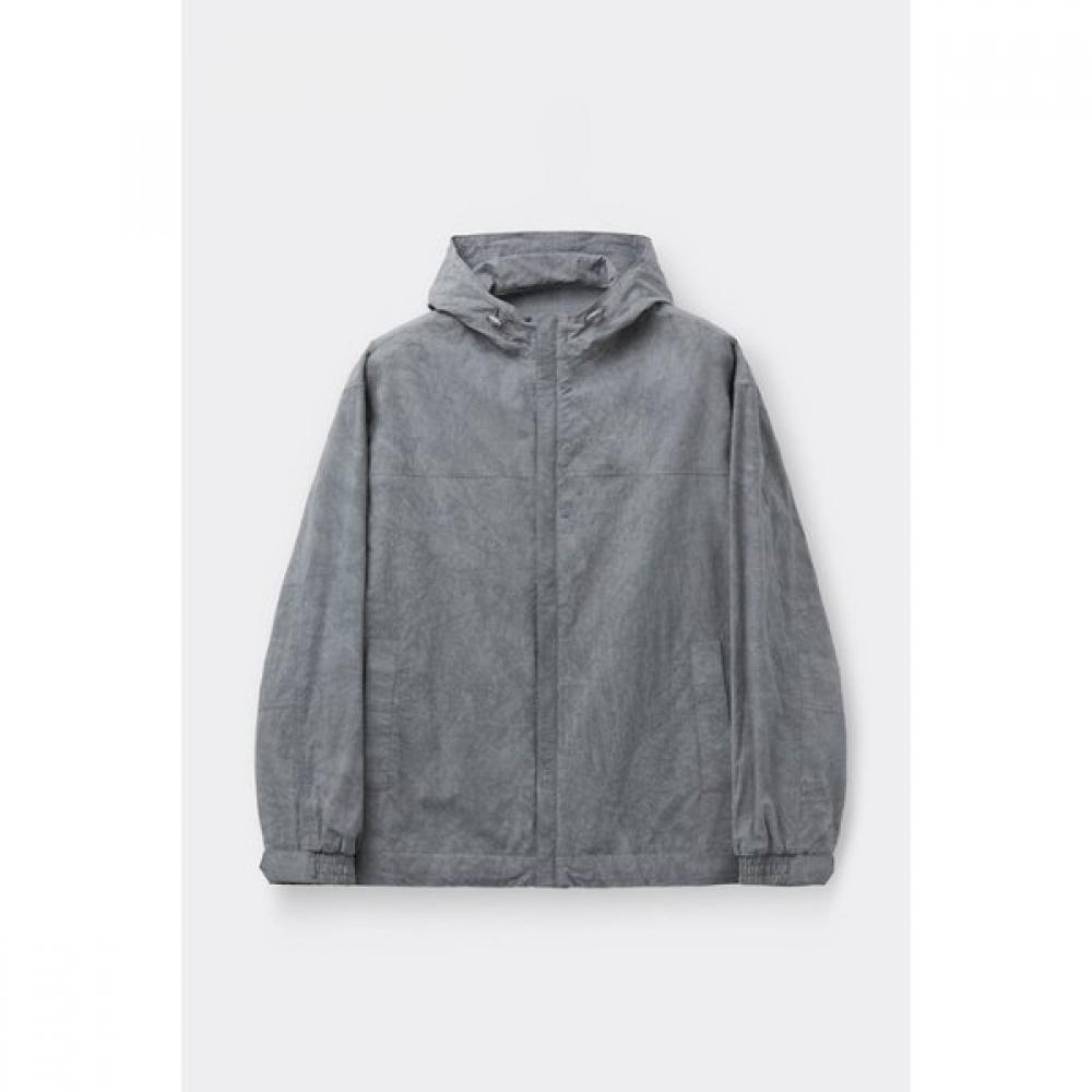 Customellow Hooded Jacket Dark Grey Fabric C9uam26112gyd