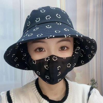 Women's Summer Sunshade Hat - Cotton & Silk, Breathable, Dustproof, Large Brim with Mask