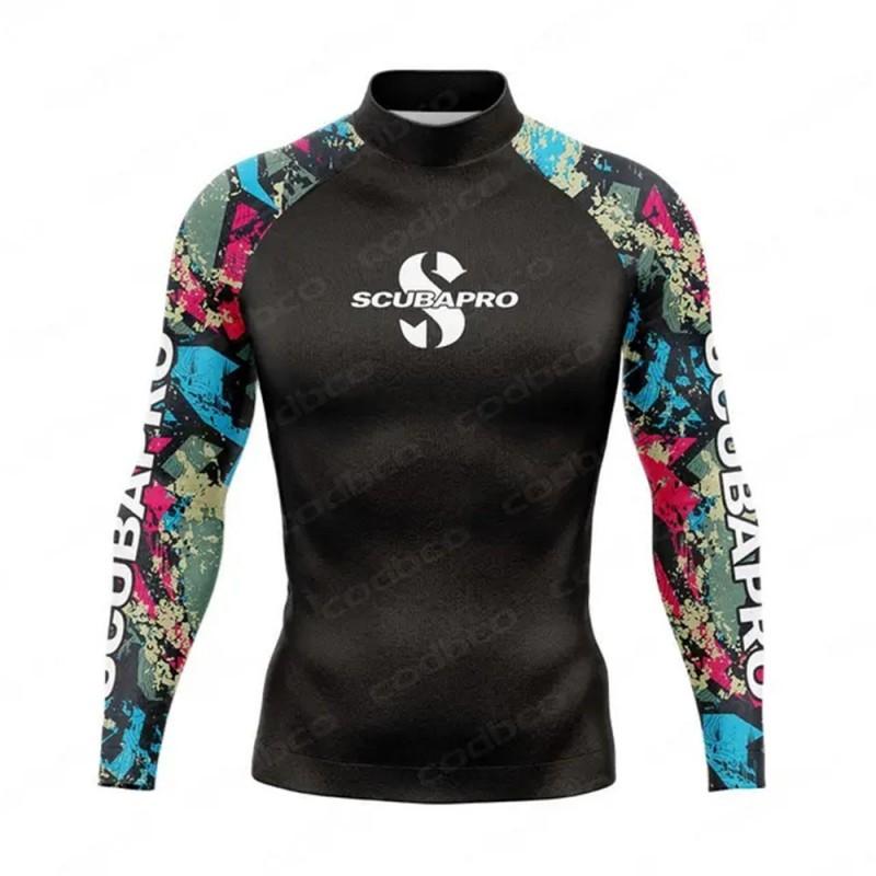 SCUBA Long Sleeve Rash Guard UPF50 Sun Protection Dive Suit Swimming Surfing Water Sports