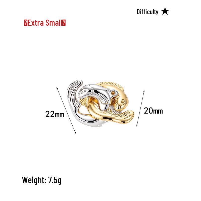 Intelligence Puzzle Zinc Alloy Disentanglement Rings - Unlock Nine Linked Rings Kongming Luban Lock Educational Toy