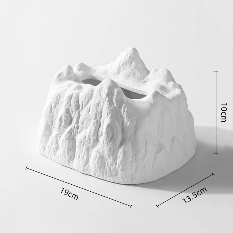 Creative Iceberg Black Tissue Box Rockery Ceramic Tissue Box Napkin Holder Toilet Paper Holder Storage Home Decoraction