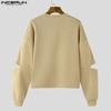 INCERUN Herren Frühling Cutout Langarm Print Lockerer Pullover Sweatshirts