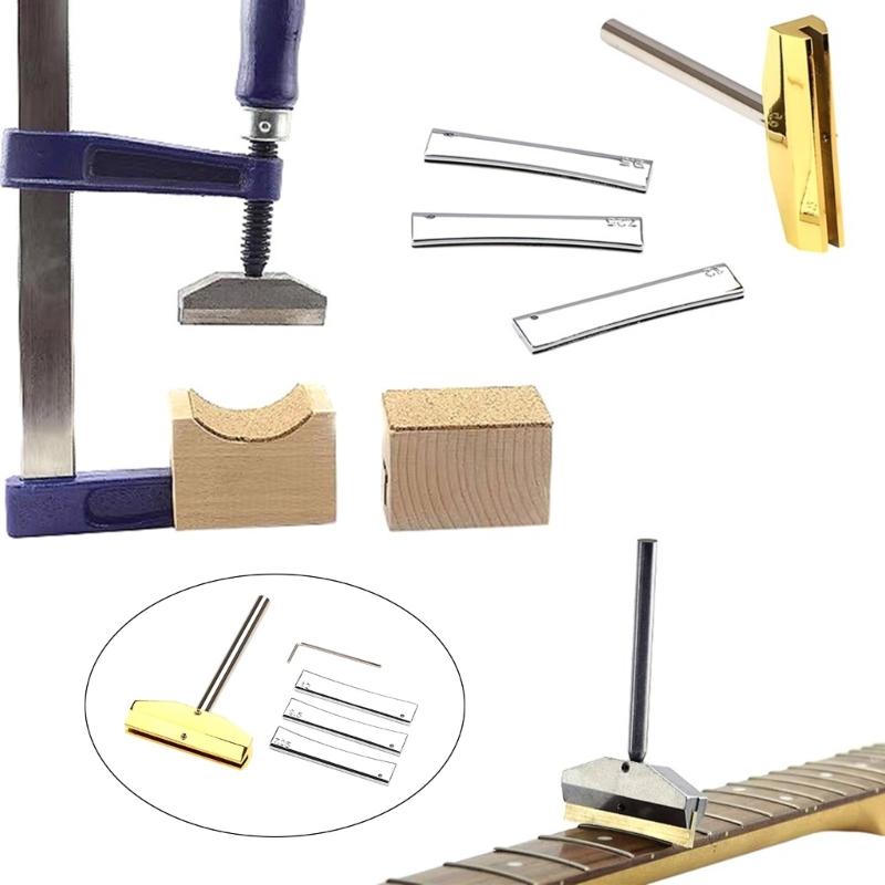 Fretboard Press Caul & Radian Fret Inserts Guitar Bass Fingerboard Pressings Tool