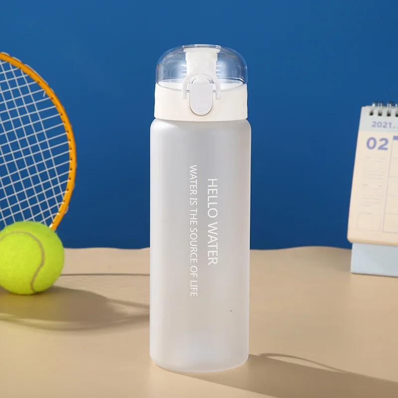 Large Capacity Plastic Water Bottle Transparent Portable Sports Travel Coffee Milk Tea Cups Leakproof Drinking Frosted Bottles
