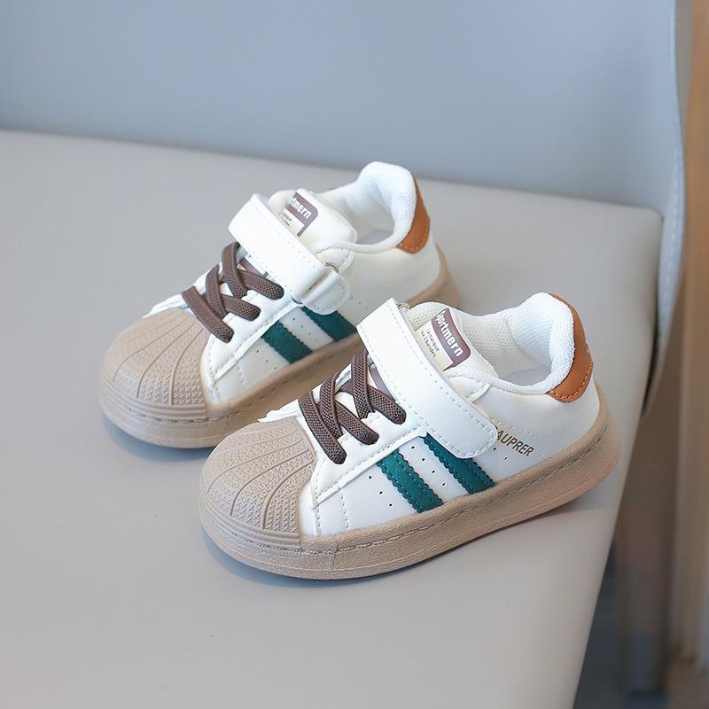 Kids' Sneakers, Minimalist Unisex Baby Soft-Sole Anti-Slip Shell-Toe Shoes, Children's Casual Shoes & White Flats.