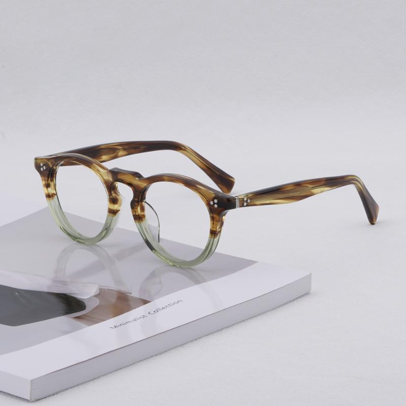 

Японские круглые ацетатные оригинальные очки в оправе, высококачественные мужские классические очки ручной работы для близорукости, женские очки по рецепту