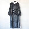 Export Single Winter Double Layer Thickened Flannel Heattech Hooded Pajamas Nightgown Lengthened Plus Size Couple Home Wear