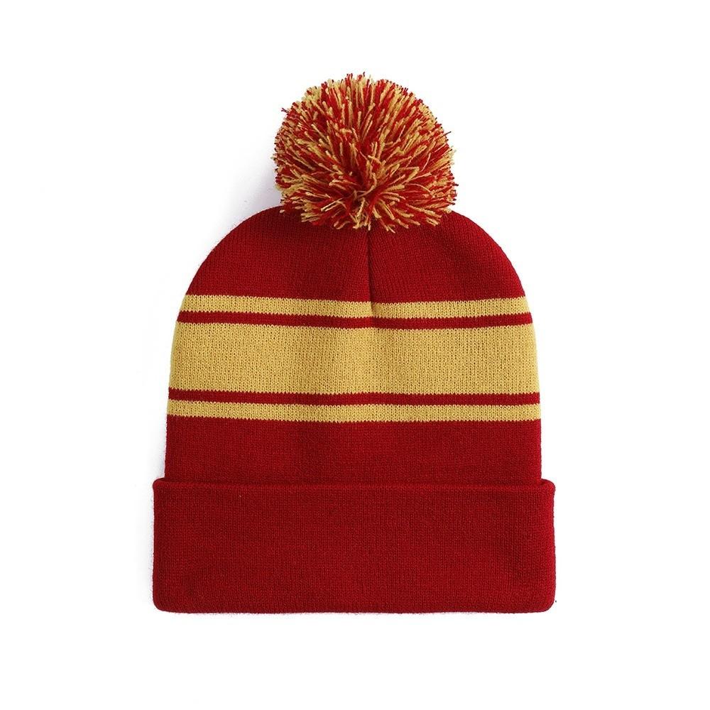 Зимняя шапка с помпоном Толстая теплая вязаная шапка Повседневная шапка-бини