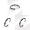 Geometric Silver Ring For Women With Adjustable Open Design And Vintage Style