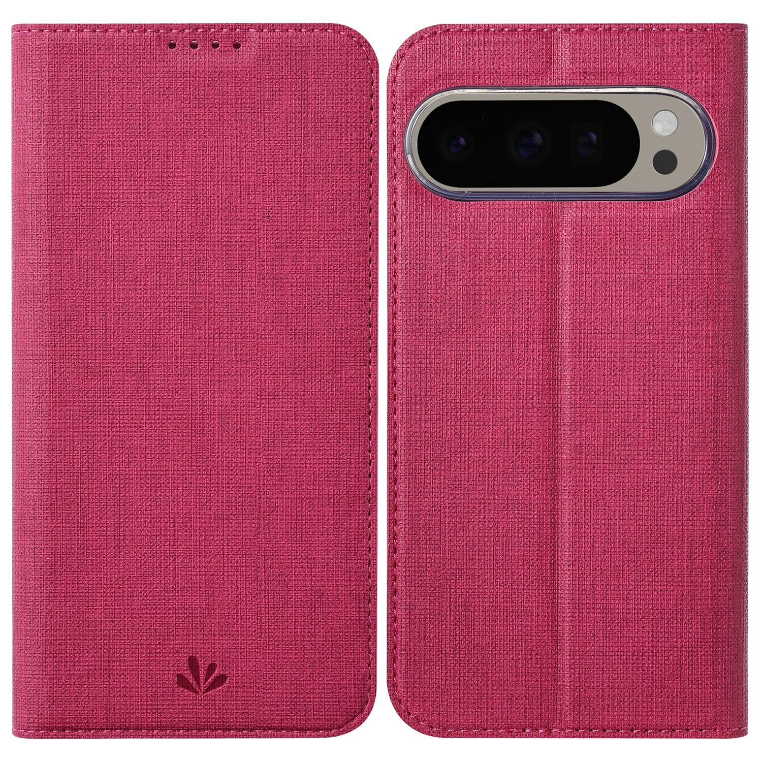 

VILI DMX Series For Google Pixel 9 Pro/Pixel 9 Case Card Slot PU Leather Stand Phone Cover Rose