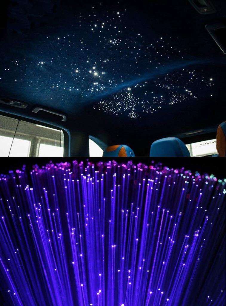 APP Music Control 12V Car 300 Pcs 2M LED RGB Fiber Optic Light Star Ceiling Kit