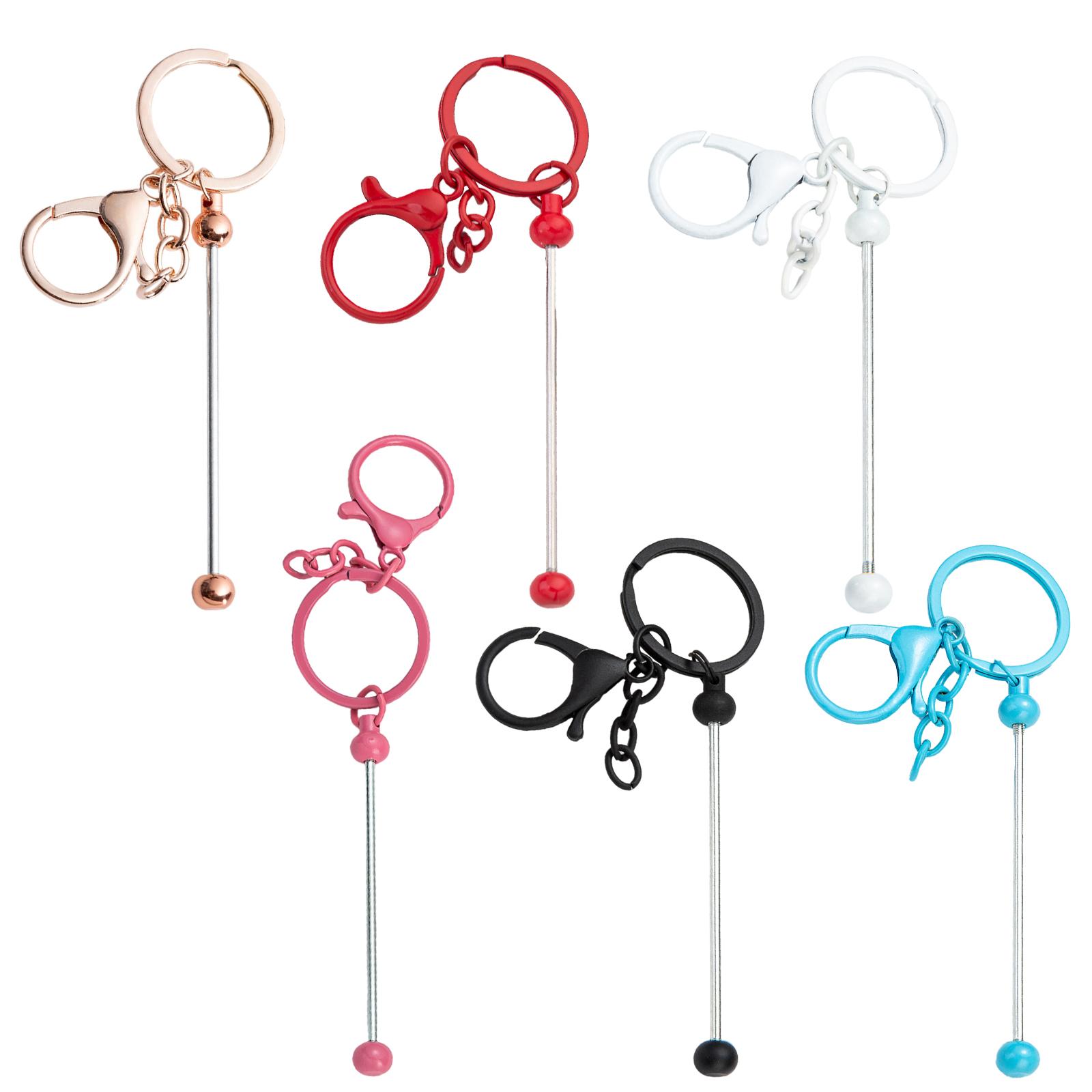 

6 шт. брелок для ключей с бусинами, цветной брелок с бусинами, автомобильный держатель для ключей, рюкзак, брелок с подвесками, украшения, подарок для ребенка, студента A