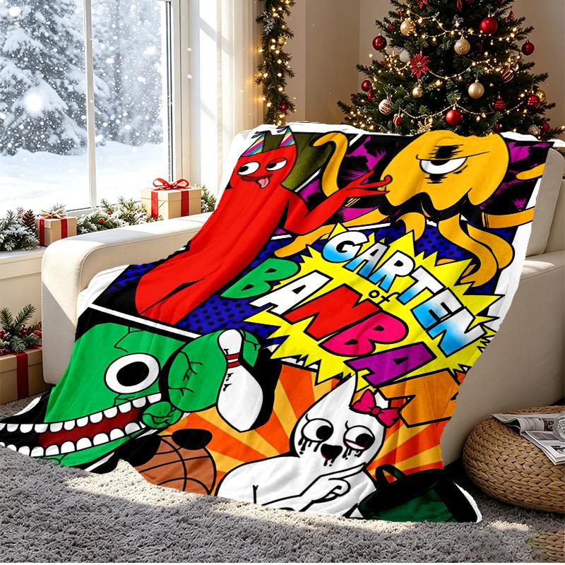 Game Rainbow Friends Pattern Blanket for Home Decoration, Bed, Sofa, Car Travel, Camping, Suitable for All Seasons, Birthday Christmas Gift
