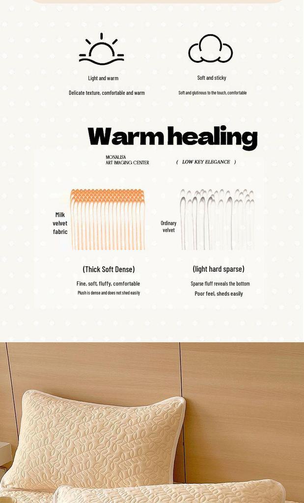 Autumn/Winter Fleece Quilted Milk Pillowcase 48x74cm - Enhanced Warmth for Home & Dorm