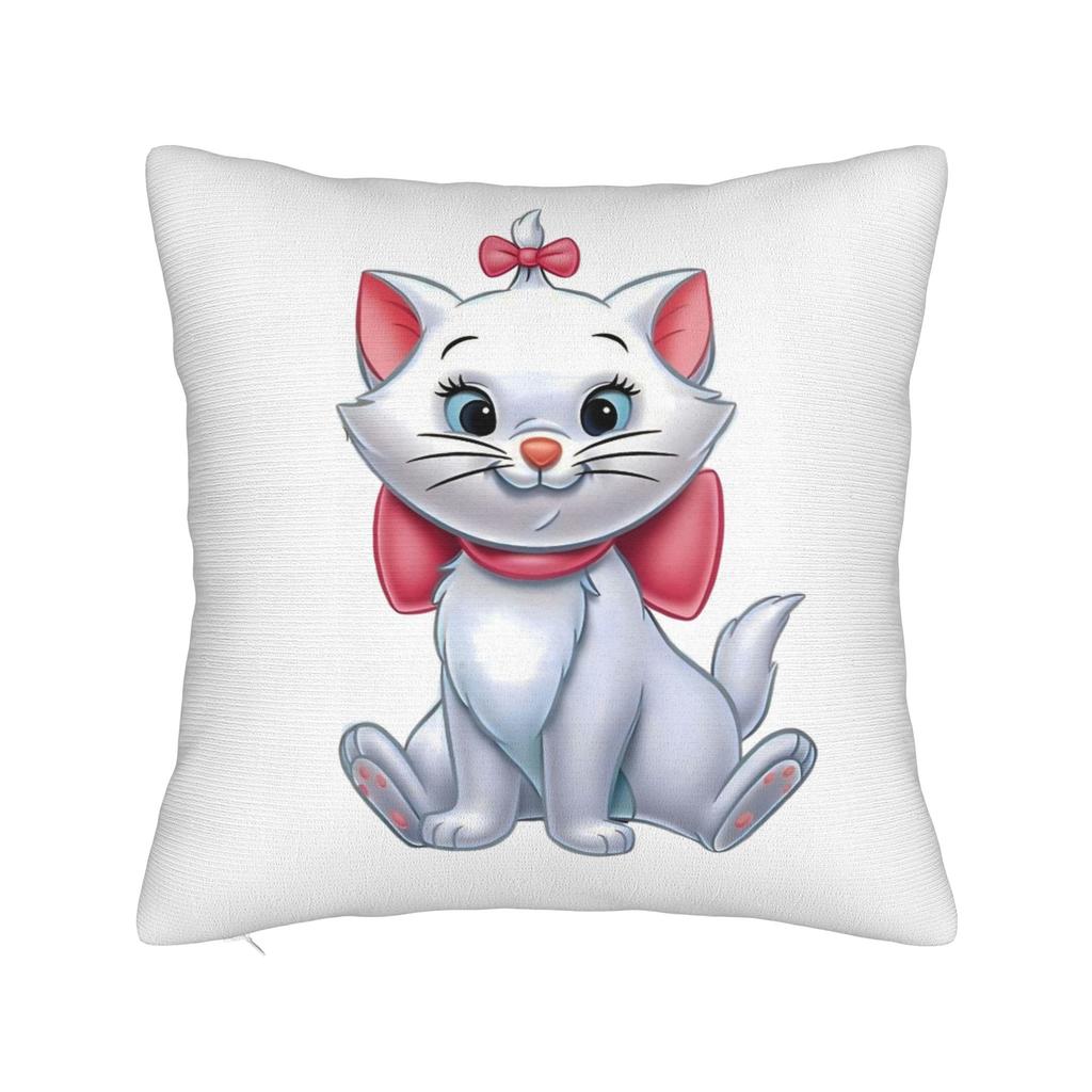 Marie Cat Inspired  Square Pillow Case Cushion Cover Funny Polyester Decor Pillowcase for Sofa 45x45cm