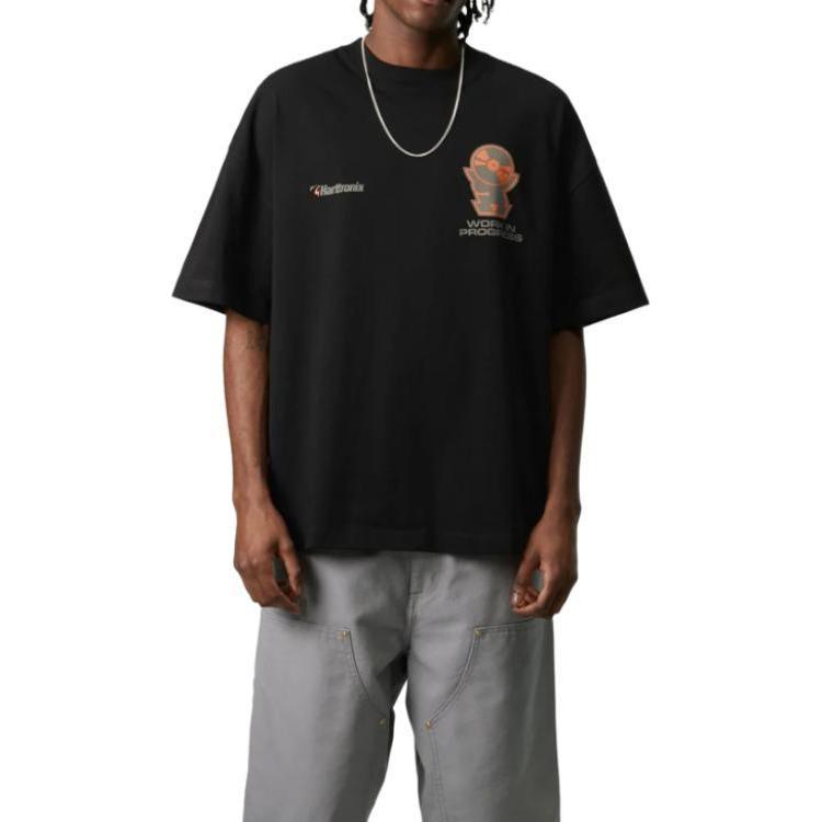 Carhartt WIP Logo Printed Loose Fit Crew Neck T-Shirt Men tops Black I034395-89-XX