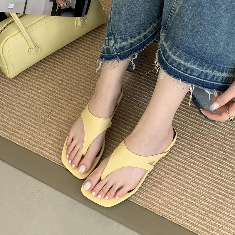 Fashion Summer Beach Female Flip Flops Women Flats Slippers Shoes Fashion Square Toe Ladies Flats Slippers Slides Sandals Shoes