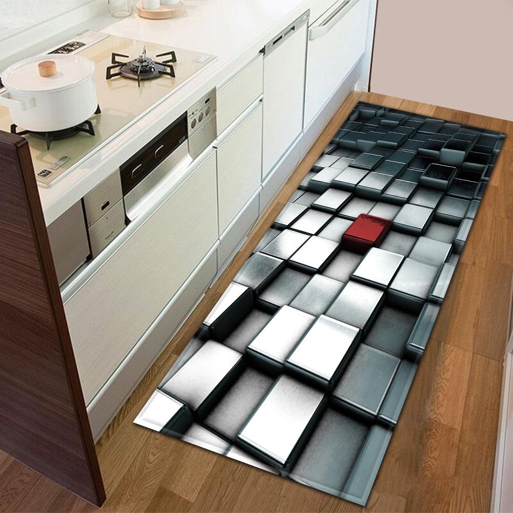 Entrance Door Mat Kitchen Bedroom Carpet Non-slip Floor Corridor Balcony Carpet Modern Printed Pattern Floor Mat