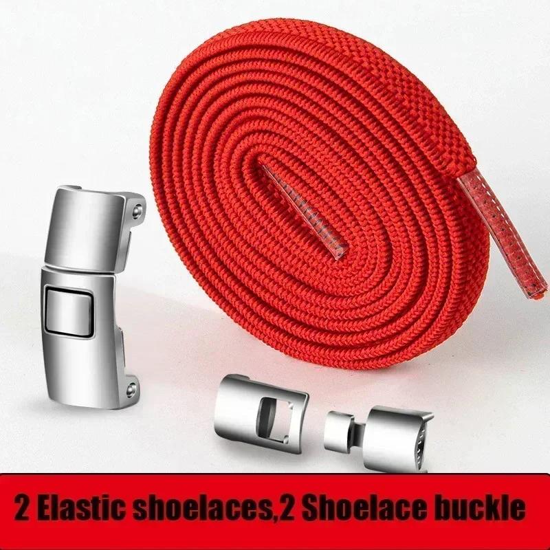 

Kids Adult Elastic Cross Buckle Elastic ShoeLaces 1pair No Tie for Adults Elastic Laces Sneaker Kid Adult Flat Shoelace for Shoe 100cm