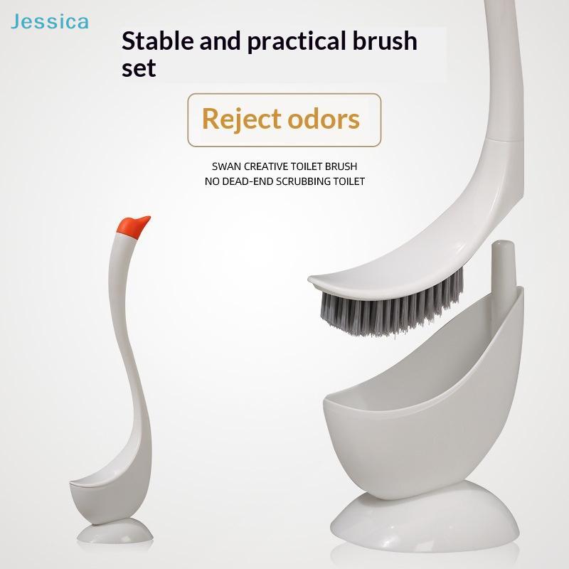 Swan-Shaped Toilet Brush With Holder - 360° No-Dead-Angle Silicone Cleaning Brush For Bathroom