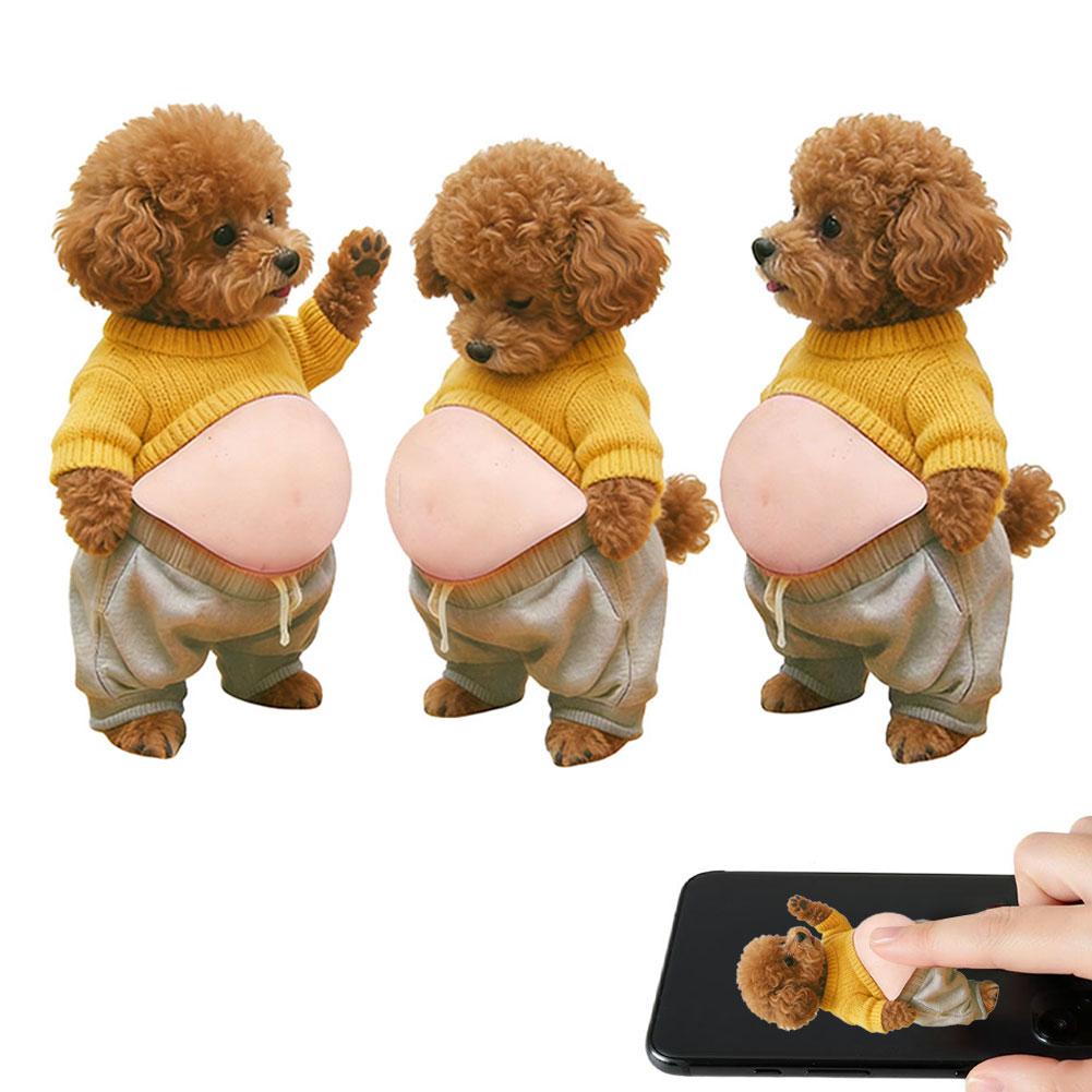 

3/9PCS 3D Teddy Dog Belly Stickers Cute Puppy Wearing Outfit Silicone Self-Adhesive Stress Relief For Home Decor And Phone 2026