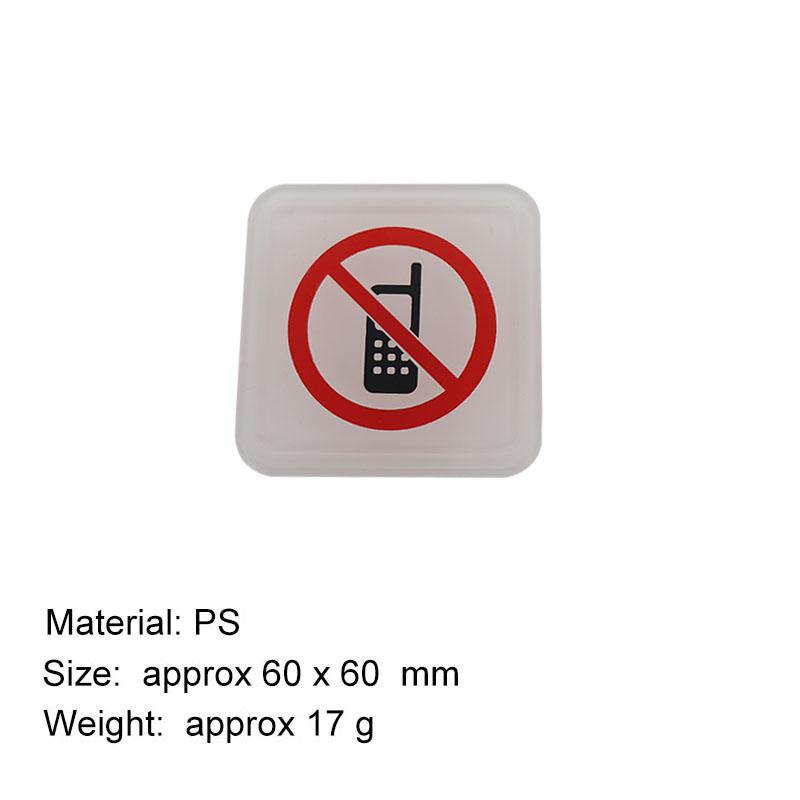 No Mobile Phones Signs Sticker Public Place Logo Acrylic Wall Stickers Prohibition Badge Notice Store Inside Warning Plaque