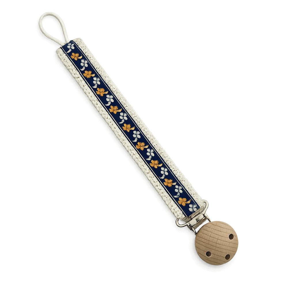 Spitze Blumenmuster Dummy-Brustwarzenhalter PP Stickerei Schnullerclips Mädchen