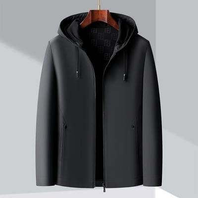 Spring and Autumn Leather Jacket Men's New Fashionable Loose Hooded Leather Jacket Fashion Business Casual Jacket Men