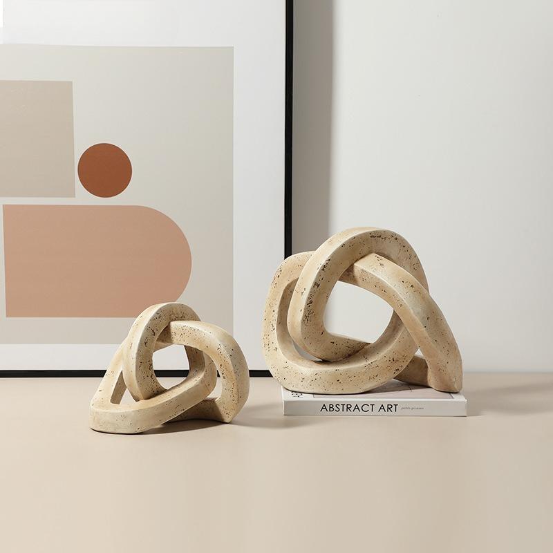 Resin Handicrafts Geometric Art Ring Interlocking Loop Knot Abstract Ornament Decorative Figurines Home Decoration Accessories