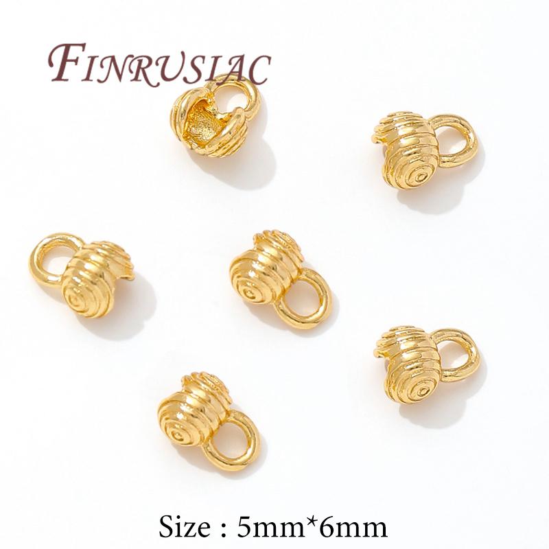 Crimp Beads For Jewelry 18K Gold Plated Crimps Cover Findings For DIY Bracelets Accessories Bead Tip Ball Chain Connectors