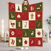 1 pièce Calendrier Couverture Arbre de Noël Impression Étoiles Couverture Douce en Flanelle pour Décoration de Maison Salon Chambre à Coucher Cadeau de Nouvel An Noël