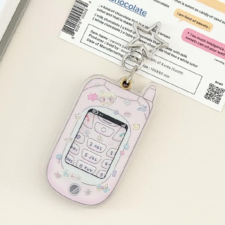 Star Shape Keyring Magnetic Photo Card Holder for Kids Student Unique Keyring