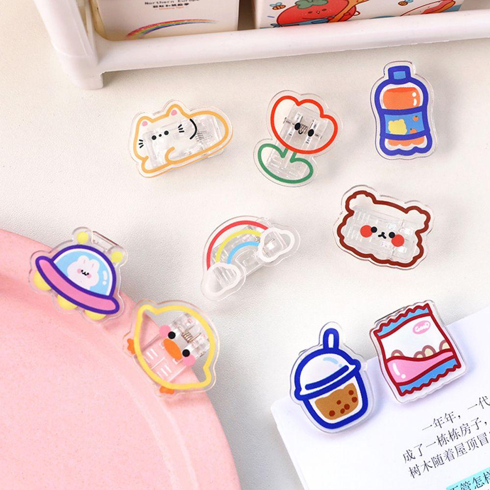 School Stationery Letter Clip Cartoon Snacks Sealing Clip Binder Clips Transparent Clip Paper Clip