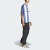 Adidas Logo Play Football Polo Shirt Striped Straight Collar Short Sleeve Men Tops Gray Purple IW6308