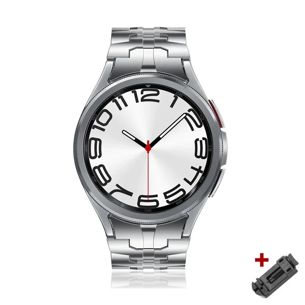 Stainless steel no gaps bracelet for Samsung Galaxy Watch 7 4 5 6 classic 47mm 43 42 46mm 45mm titanium color strap 40 44mm band
