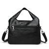 Retro Large Capacity Shoulder Bag Solid Color Messenger Bag PU Commuter Bag