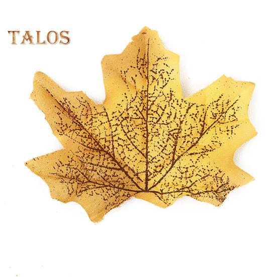 50Pcs Artificial Maple Leaf Realistic Cloth Autumn Leaves Indoor Outdoor Halloween Fall Harvest Thanksgiving Festival Wedding Party Decoration
