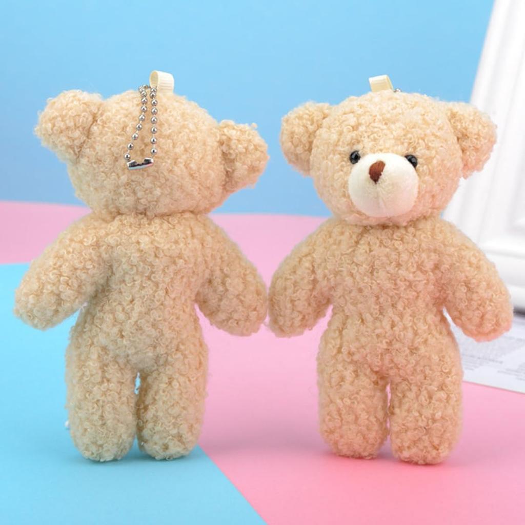 EXCEART Set of Mini Plush Bears for Bag Keychain Plush PP Cotton Soft Cute Gifts for Day and Christmas 32-Piece Girls, Charms, Pendants, Toys, Design,