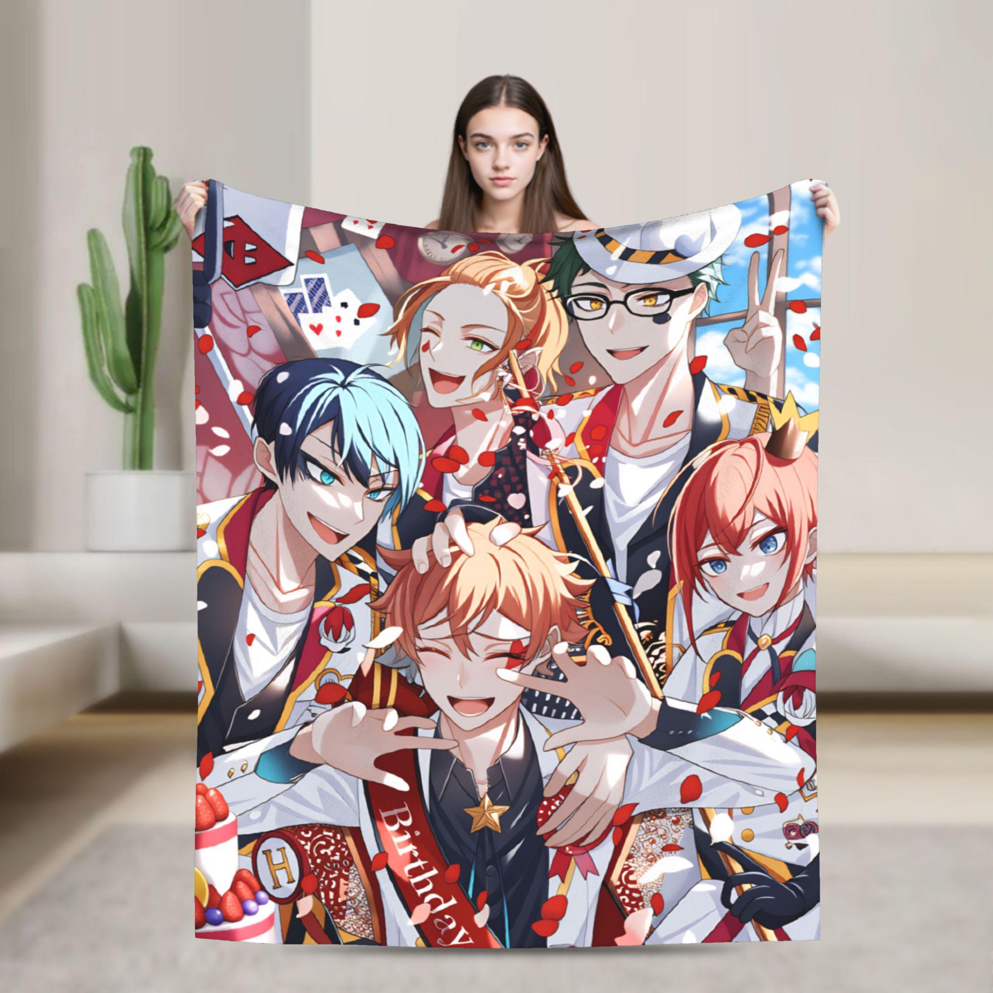 

Twisted-Wonderland Cartoon Game Warm Soft Blanket Picnic Plush Bedding Throws Comfortable Flannel Bedspread Sofa Bed Cover 30x40in