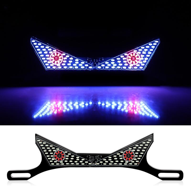 1 Set Luci Decorative LED per Targa di Motocicletta Occhio di Serpente Fanale Posteriore Lampeggiante Stroboscopico Moto Elettrica Modificata