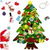 Felt Christmas Tree for Toddlers, Montessori Felt Christmas Tree with Lights for Kids