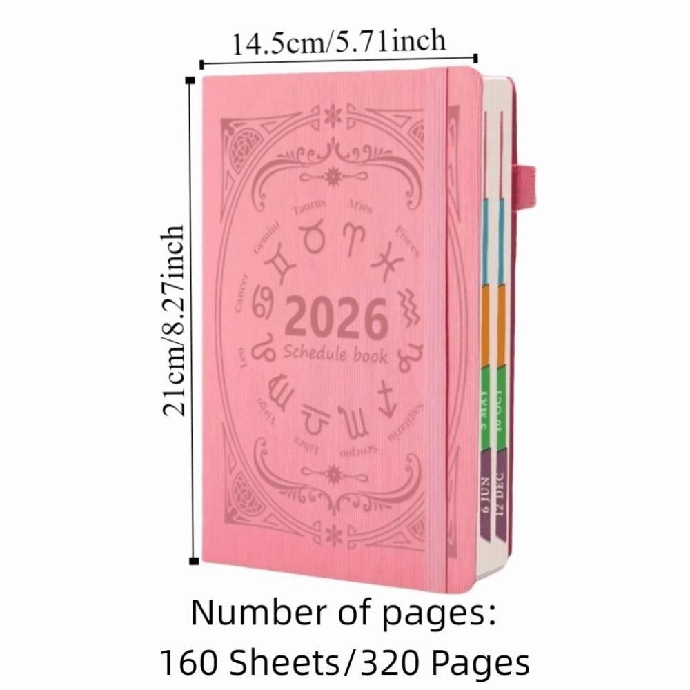English A5 Agenda Planning Notebook Textured PU To-do List Notebook Office Work Planner  School