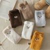 Cute Bear Socks Women Coral Velvet Thick Plush Warm Socks Sleep Fluffy Socks Cute Cartoon Lovely Floor Fuzzy Socks Winter