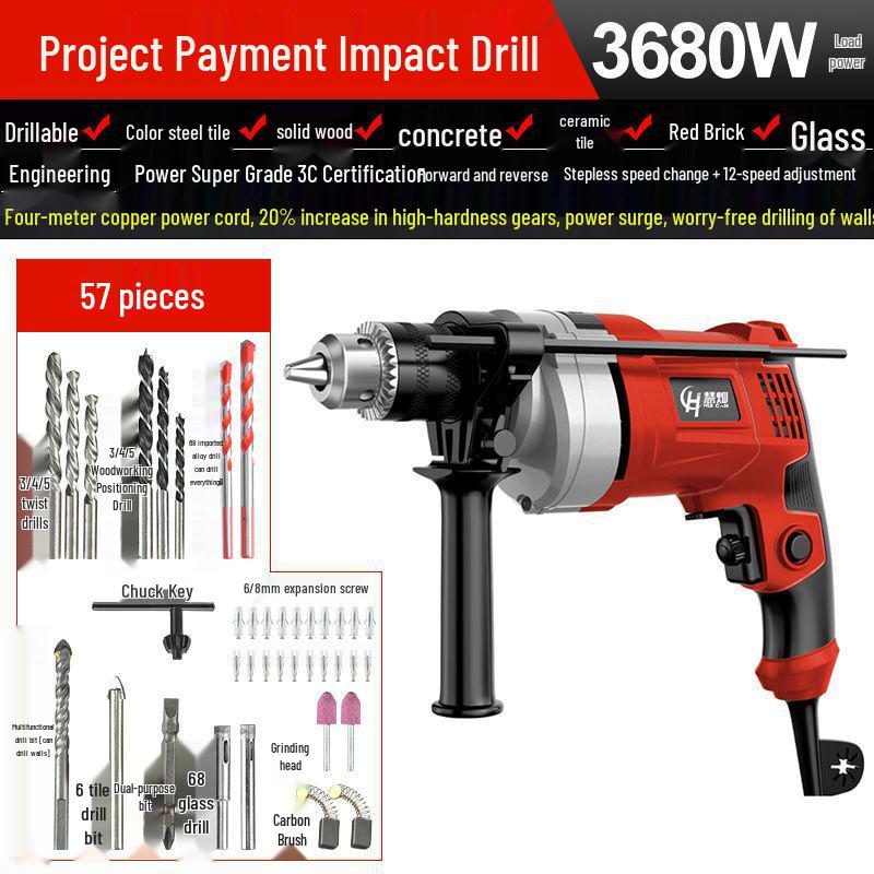 Multi-Functional Electric Impact Drill Set for Wall and Household Use