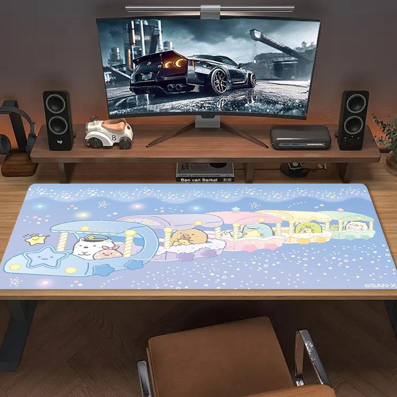 Sumikko Anime Color Mouse Pad Large Gaming Table Cushion Non-slip Laptop Tablet Big Mousepad XXL Mat Mini PC Playmat With Lock Edge