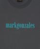 Mark Gonzales Serif Mg Logo Short Sleeve T-Shirt - Charcoal